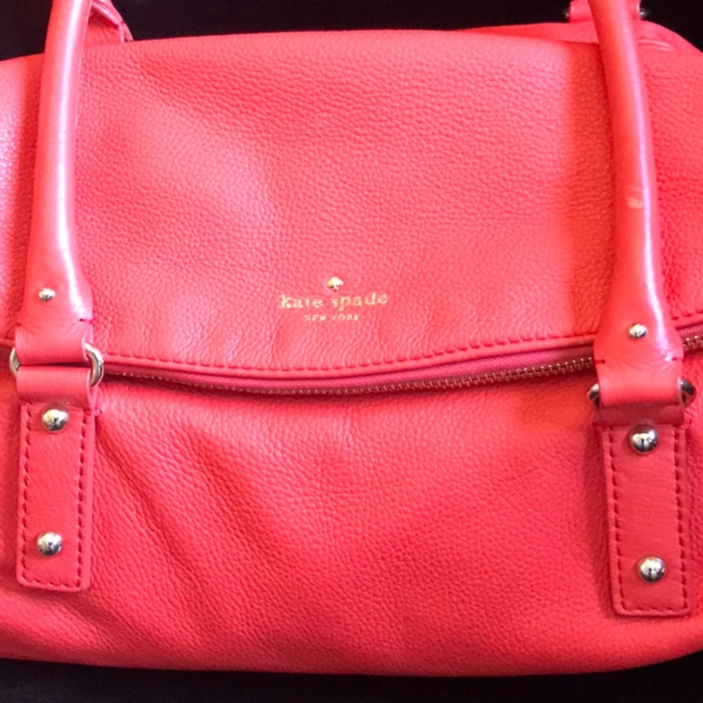 Kate Spade ♠️ oversized,  leather coral handbag